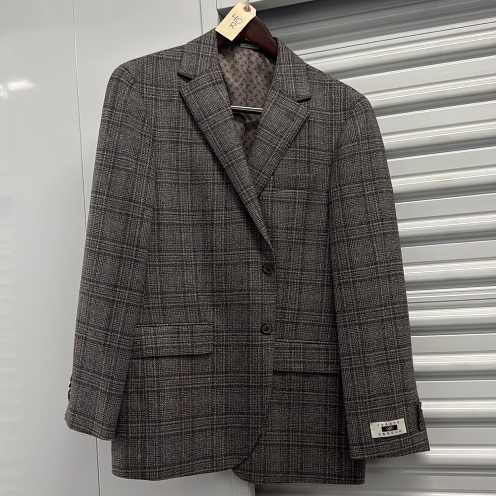 Joseph Abboud Mens Size 40R Blazer Madras Patchwork Plaid Sport Coat Jacket